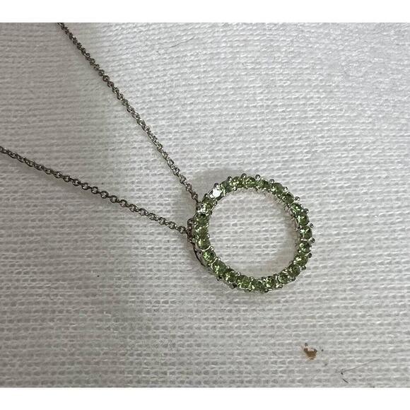 -NECKLACE & PENDANT August Birthstone Circle Pendant With A Silver Chain - Picture 3 of 7